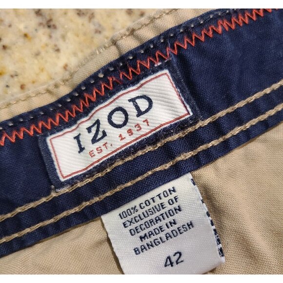 Lot of 2 Izod Saltwater & World Wide Sportsman Men 42 Shorts Cargo Tan Gray - Picture 6 of 16